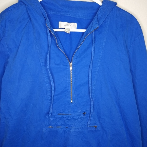 J. Crew Shrunken Anorak blue pullover jacket large - Picture 4 of 7